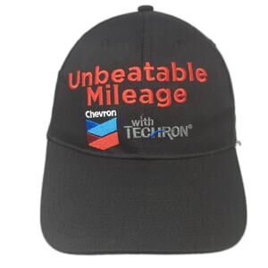 Unbeatable Mileage Chevron With Techron Strapback Hat Black One Size